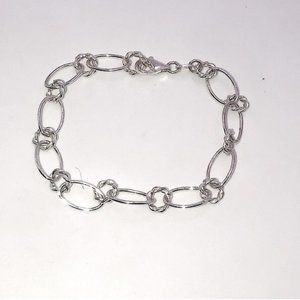 Vtg Sterling Silver Prime Art &Jewel Oval Link Bracelet 7”